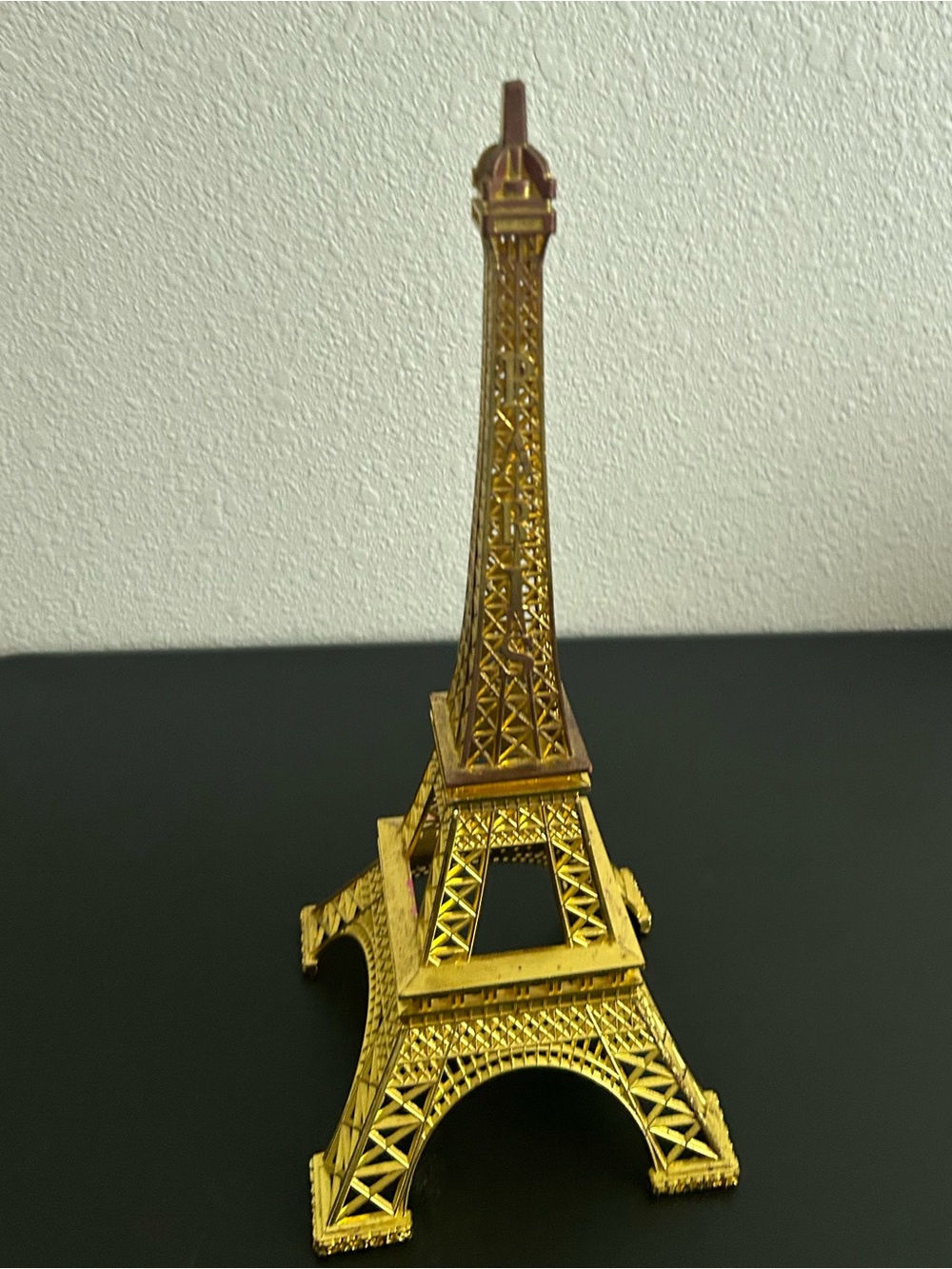 15” Gold Paris France Alloy Metal Eiffel Tower Statue Decor
